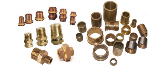 Image of gunmetal fittings. These fittings are various forms and colours.
